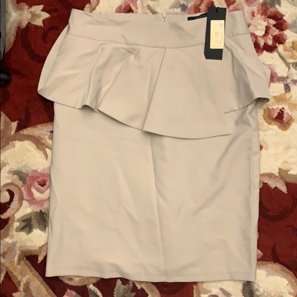 NWT tan skirt water fall detailing size 42